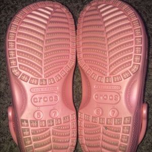Pink crocs